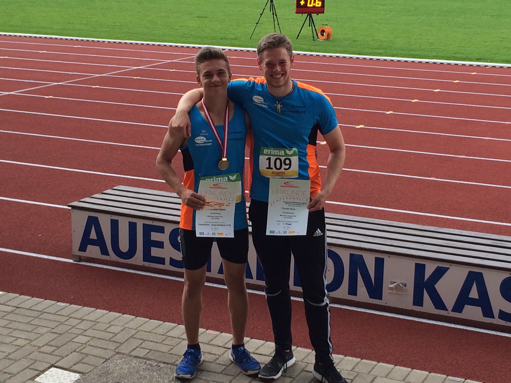 Justus Hänsel und Florian Hanz, in Kassel erfolgreich über 110m Hürden